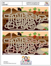 okul öncesi labirent bulmacai çalışma sayfaları